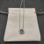 David Yurman 7mm Cable Twist Square Blue Diamond Pendant Necklace, 1.5mm Chain, Length 45cm + 5cm
