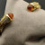 David Yurman 7mm Gold-Tone Cable Cuff Bracelet Champagne Diamonds