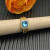 David Yurman Gold Square Blue Diamond Ring