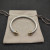 David Yurman 5mm Gold and Silver Gold End Cuff Bracelet, Fits Wrist Size 16cm - 20cm
