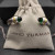 David Yurman 7mm Gold and Silver Double End Cap Deep Green Diamond Cable Bracelet