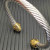 David Yurman 7mm Gold Pav&Atilde;&copy; Half-Diamond Head Cable Cuff Bracelet