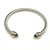 David Yurman 5mm Double-End Cap Cable Cuff Bracelet Deep Green Diamonds