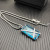 David Yurman Blue Crystal Bezel Pendant Necklace