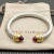 David Yurman 7mm Gold Red Diamond Head Gemstone Bracelet, Fits Wrist Sizes 16&acirc;20cm