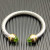 David Yurman 7mm Gold Light Green Diamond Head Gemstone Bracelet, Fits Wrist Sizes 16&acirc;20cm