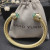 David Yurman 7mm Gold Cable Cuff Bracelet with Blue Diamond End Caps and Inlay