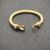 David Yurman Gold-Tone 7mm Diamond Hook Head Cuff Bracelet