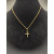 David Yurman Gold Small Modern Cross Diamond Pendant Necklace