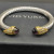 David Yurman 7mm Gold-Tone End Caps Sterling Silver Cable Cuff Bracelet Purple Diamonds