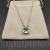 David Yurman Sterling Silver 11mm Four-Prong Green Diamond Necklace
