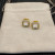 David Yurman 7mm Gold Square White Diamond Stud Earrings