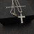 David Yurman Double Twist Cross Pendant Necklace with Black Diamonds, 3mm Chain, Length 50+5cm / 60+5cm