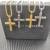 David Yurman Sterling Silver Chevron Cross White Diamond Necklace