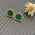 David Yurman 14mm Gold Malachite Diamond Circle Stud Earrings