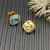 David Yurman 7mm Gold Square Blue Diamond Stud Earrings