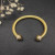 David Yurman Gold Tone 7mm Brown Diamond End Cuff Bracelet