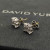 David Yurman 8mm Sterling Silver Pav&Atilde;&copy; White Diamond Pyramid Stud Earrings