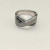 David Yurman Silver Double Twisted Cable Cross Diamond Ring