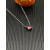 David Yurman Silver 8mm Four-Prong Red Diamond Necklace Adjustable 42+3+3cm
