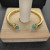 David Yurman 5mm Gold Angled Blue Chalcedony Cuff Bracelet, Fits Wrist Size 16cm - 20cm