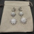 David Yurman Silver Triple Sunflower Earrings, 51mm Length