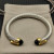 David Yurman 7mm Gold-Tone End Caps Sterling Silver Cable Cuff Bracelet Black Diamonds