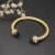 David Yurman Gold Tone 7mm Deep Green Diamond End Cuff Bracelet