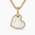 David Yurman Gold Heart White Mother-of-Pearl Necklace, 2mm Chain, 45+5cm Adjustable Length