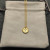 David Yurman Gold Diamond Initial Y Disc Pendant Necklace