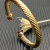 David Yurman 7mm Gold-Tone Cable Cuff Bracelet Champagne Diamonds