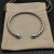 David Yurman 6mm Sterling Silver Turquoise Cable Cuff Bracelet