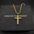David Yurman Gold Chevron Cross White Diamond Necklace