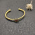 David Yurman Gold Tone 4mm Cable Square Purple Diamond Cuff Bracelet