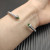David Yurman 4mm Sterling Silver Light Green Diamond Bangle Bracelet