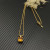 David Yurman Gold 11mm Four-Prong Yellow Diamond Necklace