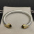 David Yurman 7mm Gold-Tone End Caps Sterling Silver Cable Cuff Bracelet Brown Diamonds
