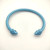 David Yurman 5mm Light Blue Colorful Enamel Cuff Bracelet, Fits Wrist Size 16cm - 20cm