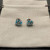 David Yurman 11mm Hexagon Diamond Blue Crystal Stud Earrings