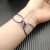 David Yurman Purple Double Ring Sterling Silver Nylon Cord Bracelet