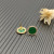 David Yurman 14mm Gold Malachite Diamond Circle Stud Earrings
