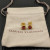 David Yurman 8mm Gold Four-Prong Red Diamond Stud Earrings