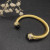 David Yurman 7mm Gold Cable Cuff Bracelet with Black Diamond End Caps and Inlay