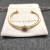 David Yurman Gold Tone 4mm Cable Square Purple Diamond Cuff Bracelet