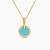 David Yurman 17.8mm Gold Round Turquoise Diamond Necklace