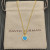 David Yurman 17.8mm Gold Round Turquoise Diamond Necklace