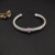 David Yurman 7mm Sterling Silver Cable Cuff Bracelet with Bead End Caps Pink Diamonds