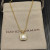 David Yurman Gold Square White Agate Pendant Necklace, 1.5mm Chain, Length 45cm + 5cm