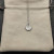 David Yurman Silver Diamond Letter R Round Pendant Necklace, Length 42cm + 3cm + 3cm