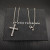 David Yurman Sterling Silver Chevron Cross White Diamond Necklace
